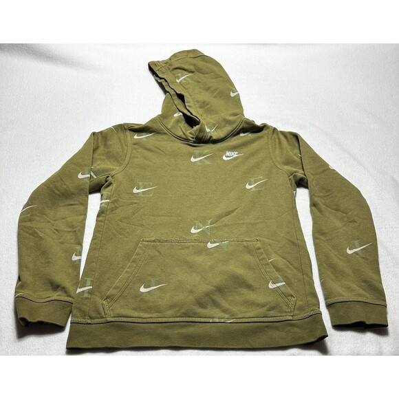 Nike Club Hoodie Youth Large All Over Print Monogram DX5699-378 Sweatshirt - Picture 1 of 8